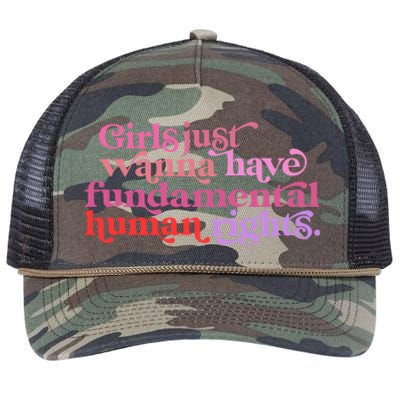 Girls Just Want To Have Fundamental Rights Funny Great Gift Retro Rope Trucker Hat Cap