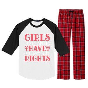 Girls Just Want To Have Fundamental Rights Women Rights Cute Gift Raglan Sleeve Pajama Set