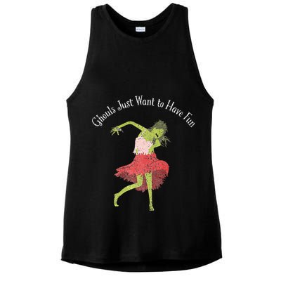 Ghouls Just Want to Have Fun 80's zombie dancing Ladies PosiCharge Tri-Blend Wicking Tank