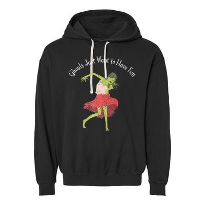 Ghouls Just Want to Have Fun 80's zombie dancing Garment-Dyed Fleece Hoodie