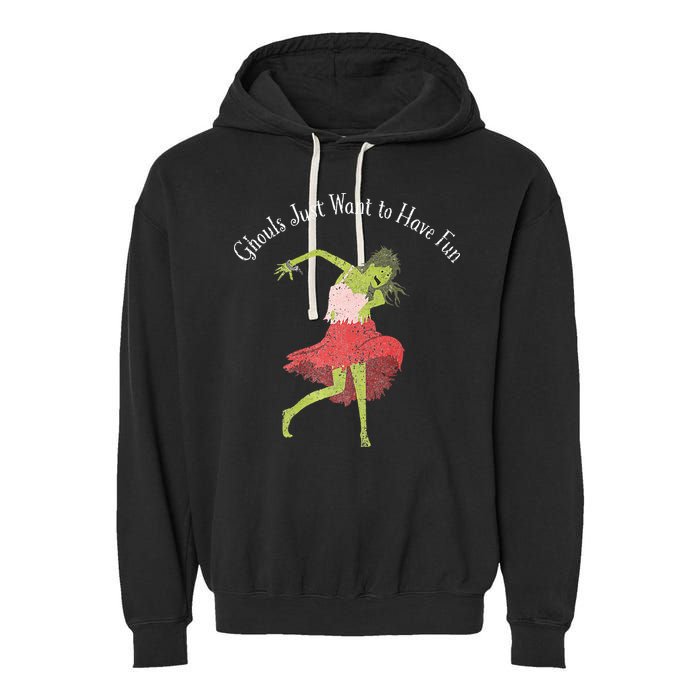 Ghouls Just Want to Have Fun 80's zombie dancing Garment-Dyed Fleece Hoodie