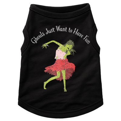 Ghouls Just Want to Have Fun 80's zombie dancing Doggie Tank