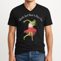Ghouls Just Want to Have Fun 80's zombie dancing V-Neck T-Shirt