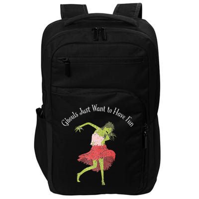 Ghouls Just Want to Have Fun 80's zombie dancing Impact Tech Backpack