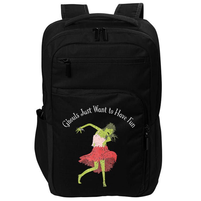 Ghouls Just Want to Have Fun 80's zombie dancing Impact Tech Backpack
