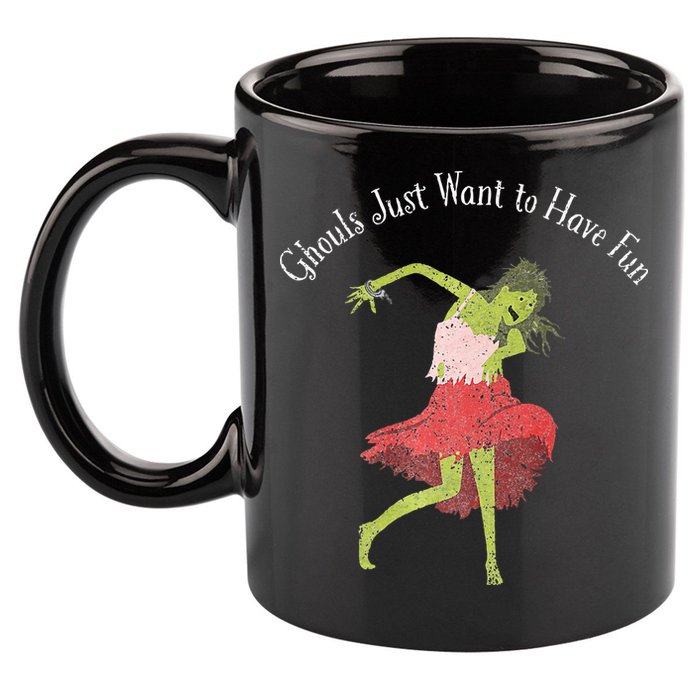 Ghouls Just Want to Have Fun 80's zombie dancing 11oz C Handle Ceramic Mug