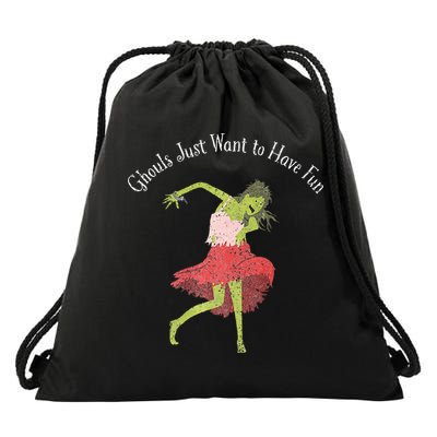 Ghouls Just Want to Have Fun 80's zombie dancing Drawstring Bag