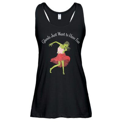 Ghouls Just Want to Have Fun 80's zombie dancing Ladies Essential Flowy Tank
