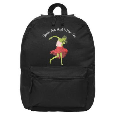 Ghouls Just Want to Have Fun 80's zombie dancing 16 in Basic Backpack