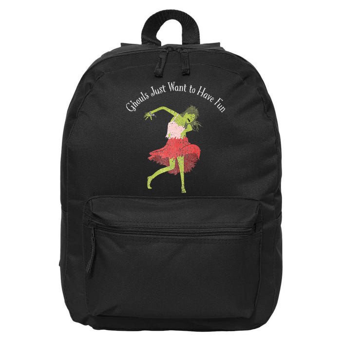 Ghouls Just Want to Have Fun 80's zombie dancing 16 in Basic Backpack