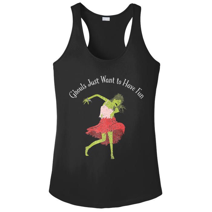 Ghouls Just Want to Have Fun 80's zombie dancing Ladies PosiCharge Competitor Racerback Tank