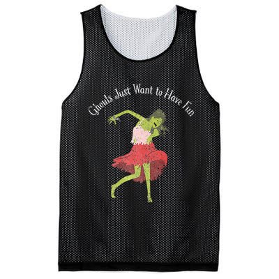 Ghouls Just Want to Have Fun 80's zombie dancing Mesh Reversible Basketball Jersey Tank