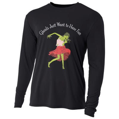 Ghouls Just Want to Have Fun 80's zombie dancing Cooling Performance Long Sleeve Crew