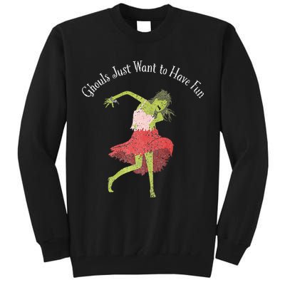 Ghouls Just Want to Have Fun 80's zombie dancing Tall Sweatshirt