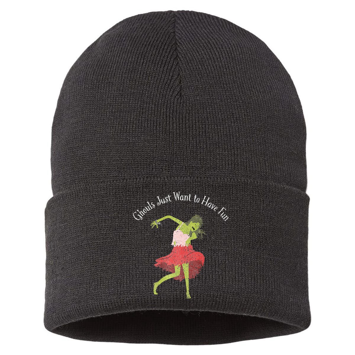Ghouls Just Want to Have Fun 80's zombie dancing Sustainable Knit Beanie