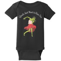 Ghouls Just Want to Have Fun 80's zombie dancing Baby Bodysuit