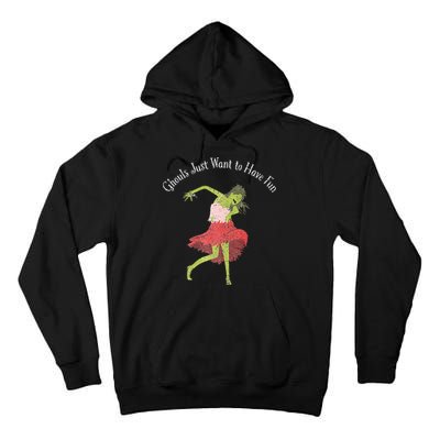 Ghouls Just Want to Have Fun 80's zombie dancing Tall Hoodie