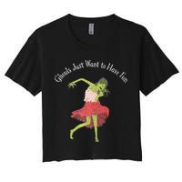 Ghouls Just Want to Have Fun 80's zombie dancing Crop Top