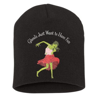 Ghouls Just Want to Have Fun 80's zombie dancing Short Acrylic Beanie