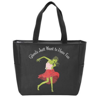Ghouls Just Want to Have Fun 80's zombie dancing Zip Tote Bag