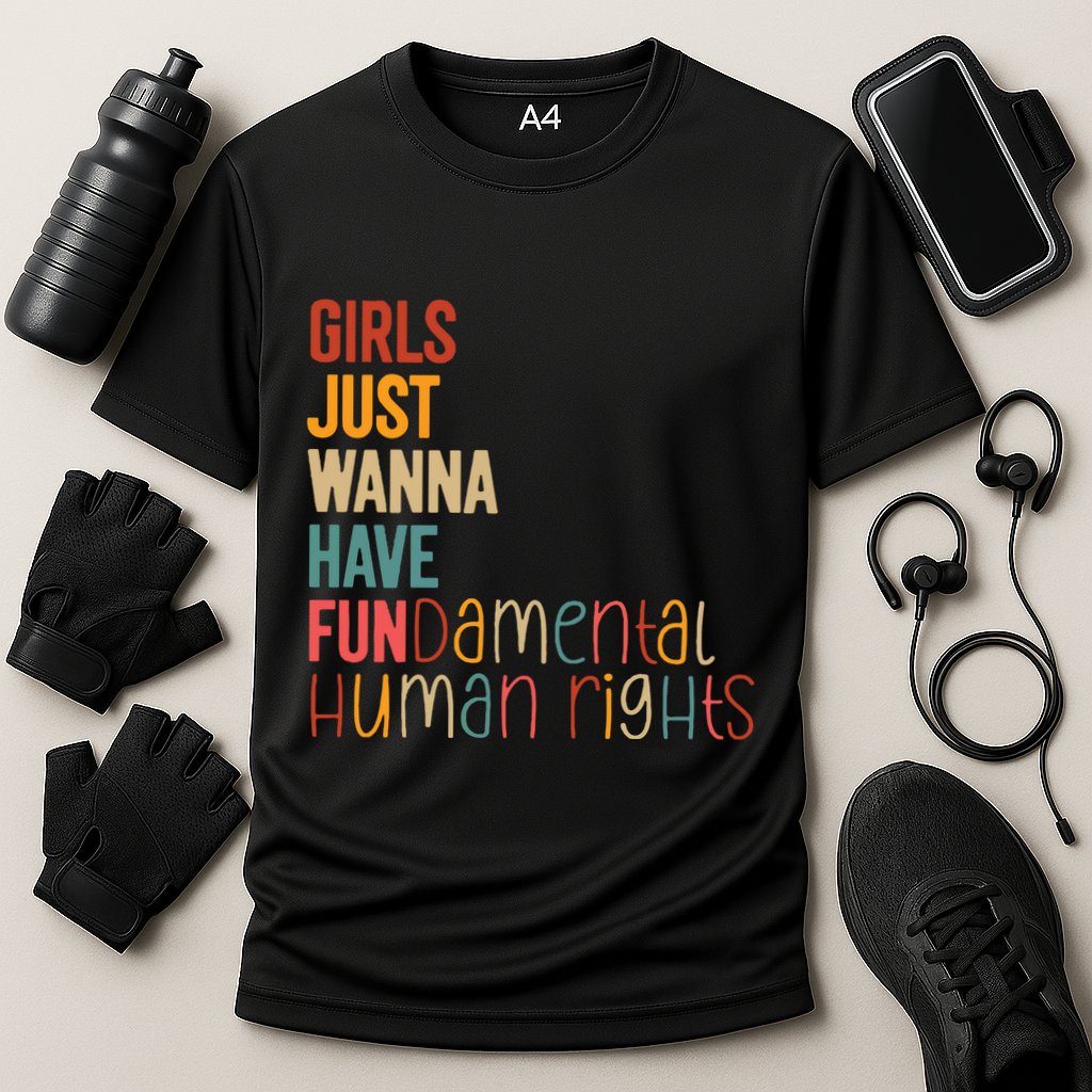 Girl Just Wanna Have Fundamental Human Rights Women Rights Cooling Performance Crew T-Shirt