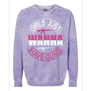 Girls Just Wanna Have Guns Colorblast Crewneck Sweatshirt