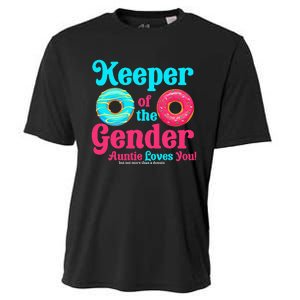 Gender Keeper Auntie funny Donuts Lover Gender Reveal Idea Cooling Performance Crew T-Shirt