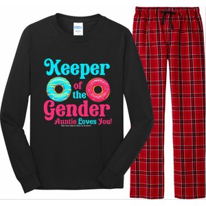 Gender Keeper Auntie funny Donuts Lover Gender Reveal Idea Long Sleeve Pajama Set