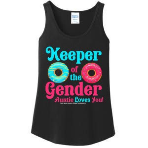 Gender Keeper Auntie funny Donuts Lover Gender Reveal Idea Ladies Essential Tank