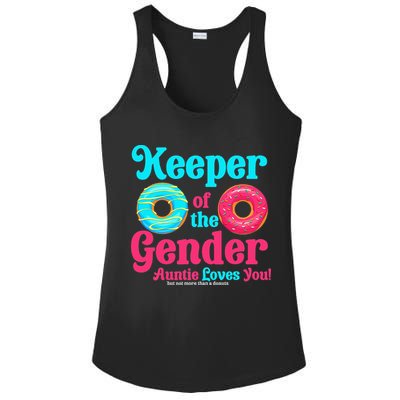 Gender Keeper Auntie funny Donuts Lover Gender Reveal Idea Ladies PosiCharge Competitor Racerback Tank