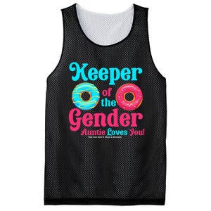 Gender Keeper Auntie funny Donuts Lover Gender Reveal Idea Mesh Reversible Basketball Jersey Tank