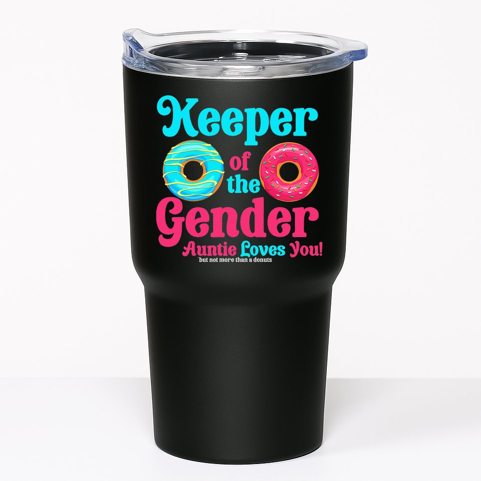 Gender Keeper Auntie funny Donuts Lover Gender Reveal Idea Tumbler