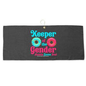 Gender Keeper Auntie funny Donuts Lover Gender Reveal Idea Large Microfiber Waffle Golf Towel