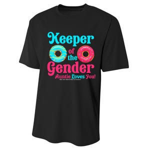 Gender Keeper Auntie funny Donuts Lover Gender Reveal Idea Performance Sprint T-Shirt