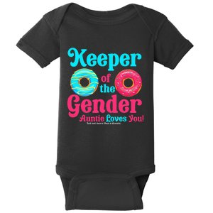 Gender Keeper Auntie funny Donuts Lover Gender Reveal Idea Baby Bodysuit