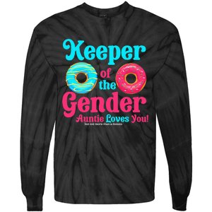 Gender Keeper Auntie funny Donuts Lover Gender Reveal Idea Tie-Dye Long Sleeve Shirt