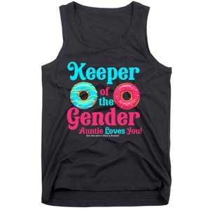 Gender Keeper Auntie funny Donuts Lover Gender Reveal Idea Tank Top