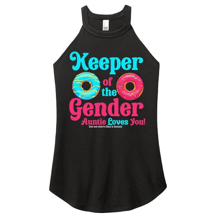 Gender Keeper Auntie funny Donuts Lover Gender Reveal Idea Women's Perfect Tri Rocker Tank