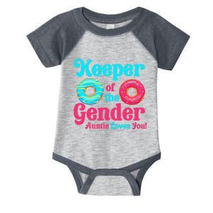 Gender Keeper Auntie funny Donuts Lover Gender Reveal Idea Infant Baby Jersey Bodysuit