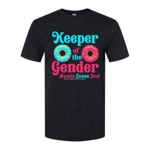 Gender Keeper Auntie funny Donuts Lover Gender Reveal Idea Softstyle CVC T-Shirt