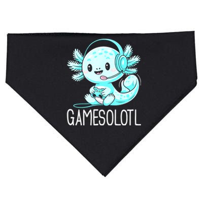 Gamesolotl Kawaii Axolotl Gamer Anime Design USA-Made Doggie Bandana