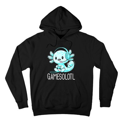 Gamesolotl Kawaii Axolotl Gamer Anime Design Hoodie