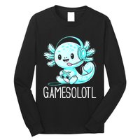 Gamesolotl Kawaii Axolotl Gamer Anime Design Long Sleeve Shirt