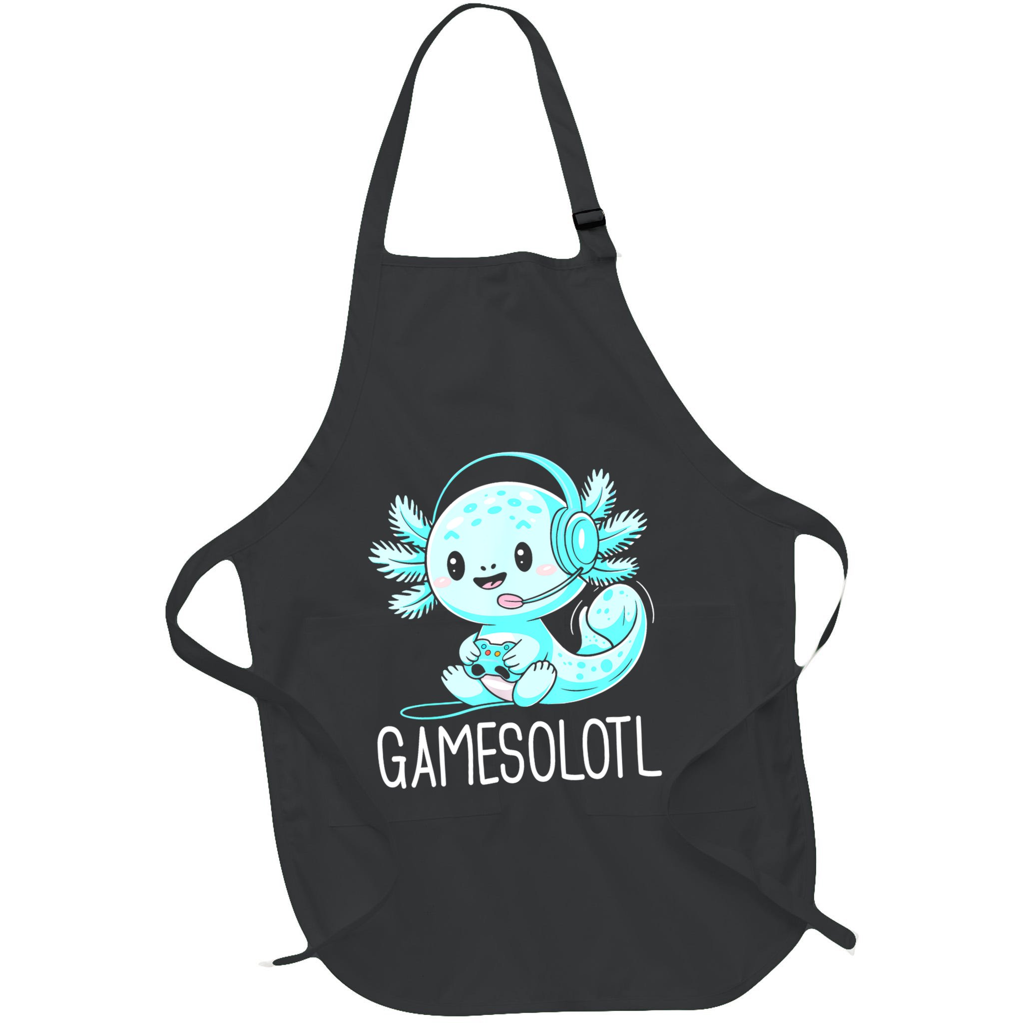 Gamesolotl Kawaii Axolotl Gamer Anime Design Apron