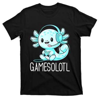 Gamesolotl Kawaii Axolotl Gamer Anime Design T-Shirt