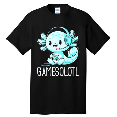 Gamesolotl Kawaii Axolotl Gamer Anime Design Tall T-Shirt