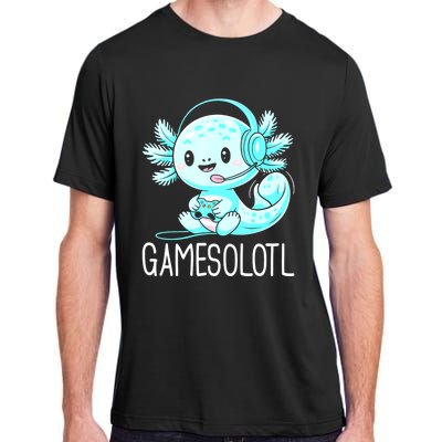 Gamesolotl Kawaii Axolotl Gamer Anime Design Adult ChromaSoft Performance T-Shirt