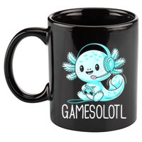 Gamesolotl Kawaii Axolotl Gamer Anime Design 11oz C Handle Ceramic Mug