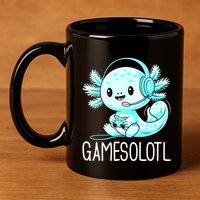 Gamesolotl Kawaii Axolotl Gamer Anime Design 11oz C Handle Ceramic Mug