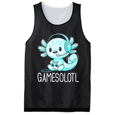 Gamesolotl Kawaii Axolotl Gamer Anime Design Mesh Reversible Basketball Jersey Tank